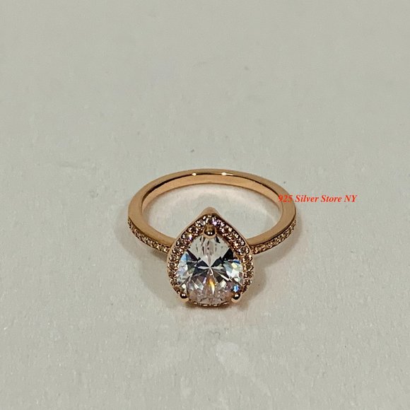 Sparkling Teardrop Halo Ring 186251CZ - Picture 1 of 10